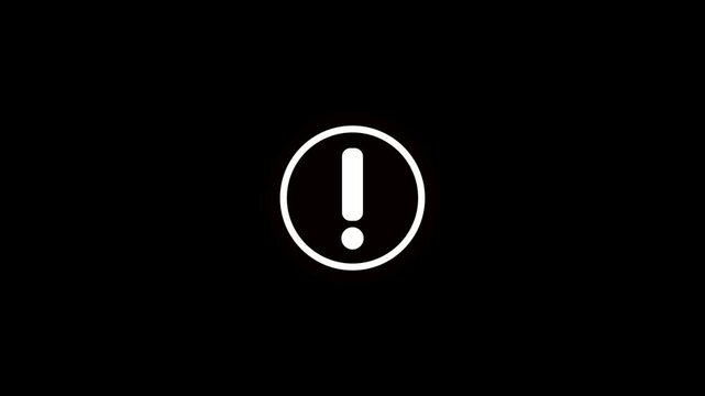 animated danger icon with black background flat style