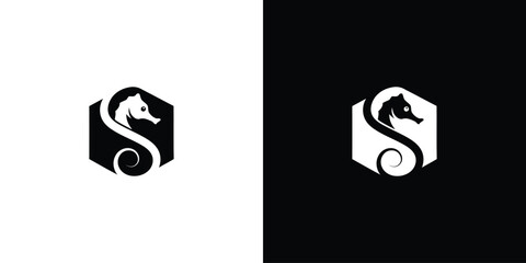 Creative Seahorse Logo Designs icon illustration
