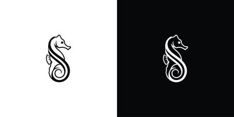 Creative Seahorse Logo Designs icon illustration