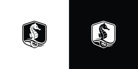 Creative Seahorse Logo Designs icon illustration