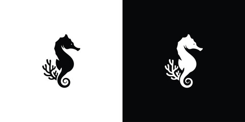 Creative Seahorse Logo Designs icon illustration