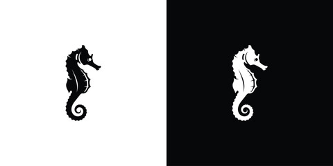 Creative Seahorse Logo Designs icon illustration