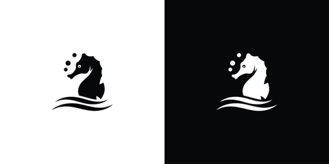 Creative Seahorse Logo Designs icon illustration