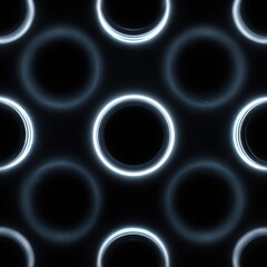 Circular Patterns with Glowing Edges on Dark Background