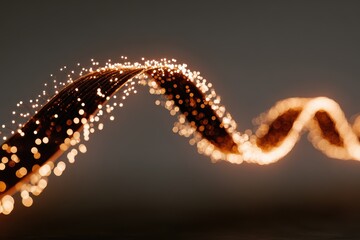 Glowing Wave of Light Particles in Dynamic Motion with Soft Background