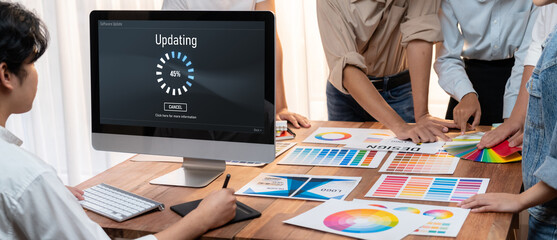 Software update on computer for brisk version of device software upgrade
