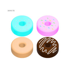 Fototapeta premium 도넛(디저트+간식+달콤+빵+음식)