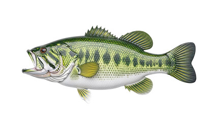 Naklejka premium Largemouth Bass Fish Illustration