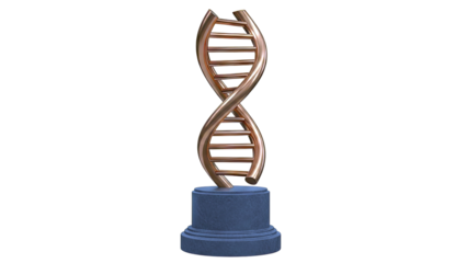 Bronze DNA Double Helix Sculpture on Pedestal