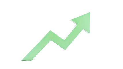 Green arrow graph pointing upwards
