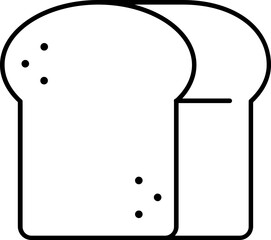 Bread loaf slices outline icon. Bakery food vector line art illustration.