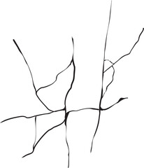 細いリアルなひび割れのイラスト素材