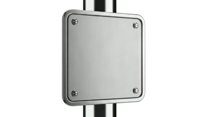 Blank Metal Sign on Pole