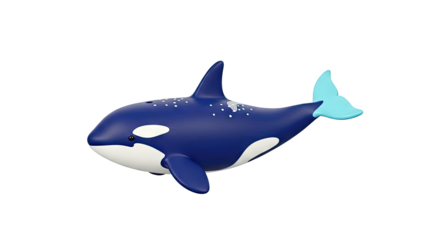 Cute 3D Render of a Stylized Orca Whale