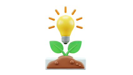 Lightbulb Growing From Seedling