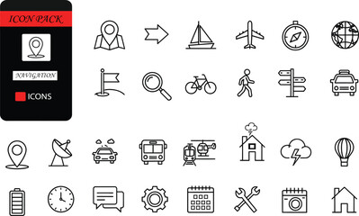 Fototapeta premium A collection of various icons and a remote control on a white background