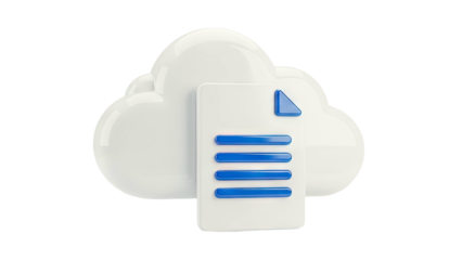 3D Cloud and Document Icon