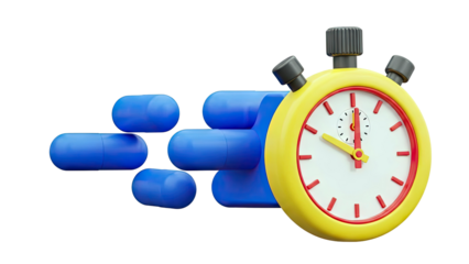 3D Stopwatch with Fast-Moving Blue Pills