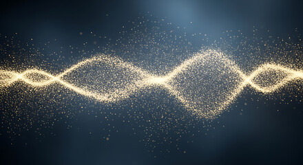 Glowing Waveform with Particles and Light.