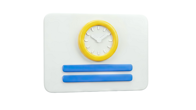 3D Icon: Clock and Progress Bars - Powered by Adobe