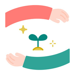 みんなで若葉を育てるイメージ