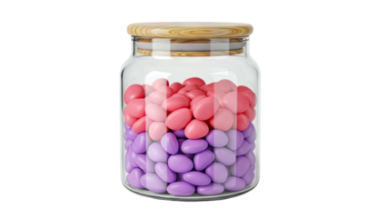 Glass Jar Filled with Pink and Purple Candy