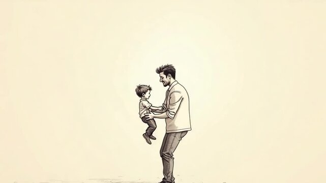 Happy Father&rsquo;s Day Father Lifting Child in Joyful Moment
