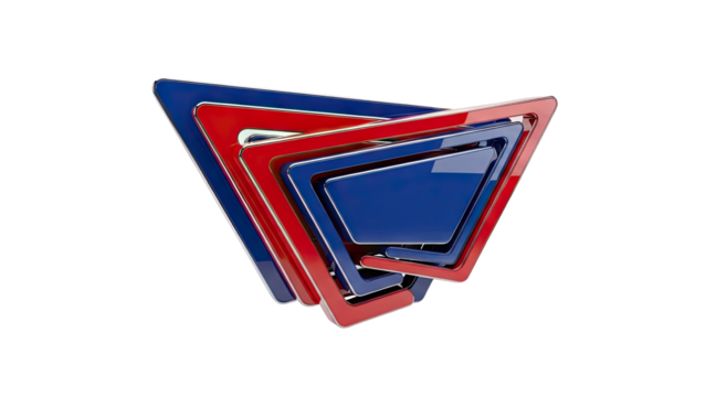 Interlocking Red and Blue Triangles - Powered by Adobe