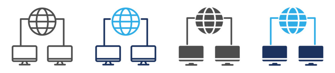 computer networks icon sheet with multi style