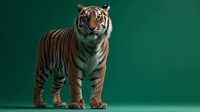 Majestic Tiger Standing Tall - A Captivating Wildlife Portrait.
