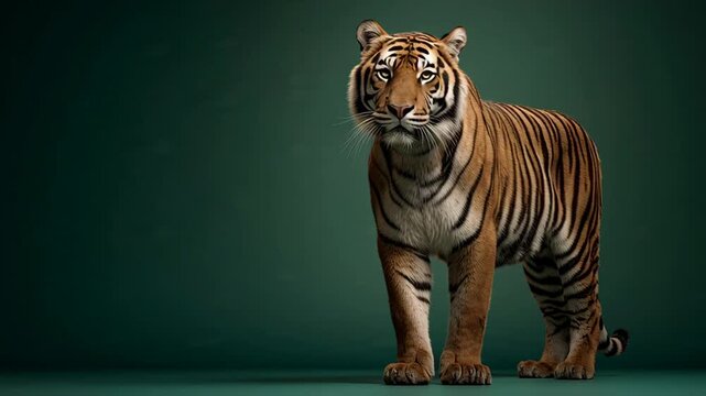 Majestic Tiger Standing Tall - A Captivating Wildlife Portrait.
