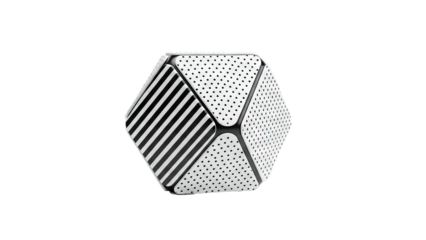 Geometric Object with Black and White Patterns