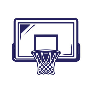 basketball hoop and backboard illustration on transparent background