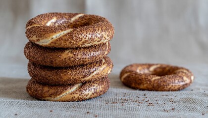 Chocolate chip and chocolate cookies on white background and wooden table stacked and delicious dessert snack