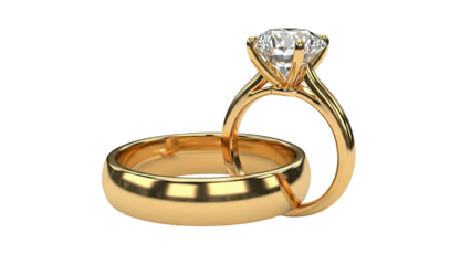 Diamond Engagement Ring and Wedding Band