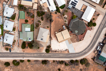 Houses in the Housing Estate, Aerial View of Village, Fran&ccedil;ois P&eacute;ron Nationalpark, Shark Bay Marine Nationalpark, Western Australia, Australia, Ozeanien