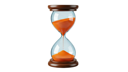 Hourglass with flowing orange sand