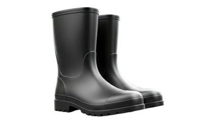 Pair of Black Rubber Wellington Boots