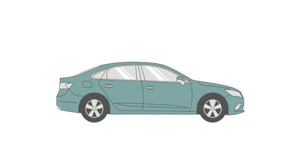 Obraz premium A sleek car illustration viewed from the side on a clean white background