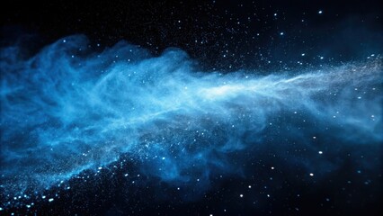 Fototapeta premium A mesmerizing display of cosmic dust and gas, creating an ethereal blue swirl against a dark backdrop, reminiscent of deep space phenomena.