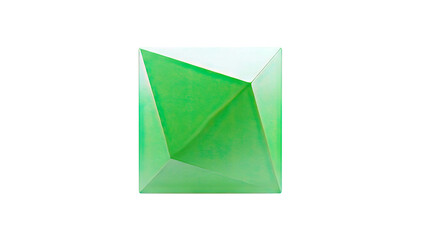 Green Gemstone with Faceted Surfaces