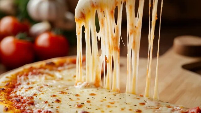 Classic Cheese Pizza Slice with Gooey Cheese