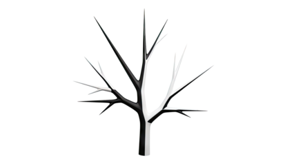 Stylized Black and White Tree Silhouette