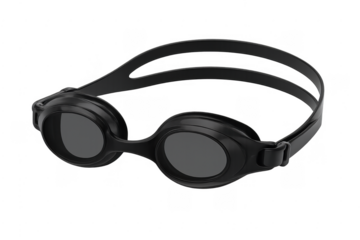 Black swimming goggles for pool and water sport