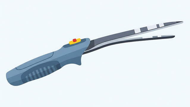 A pair of blue pruning shears with sharp blades and a comfortable grip, ready for gardening tasks