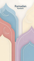 Ramadan Kareem Greeting Card with Abstract Islamic Patterns