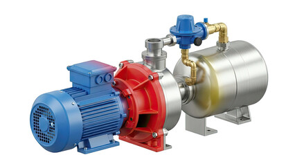Centrifugal pump with pressure tank and electric motor