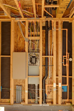 Residential electrical panel in new home