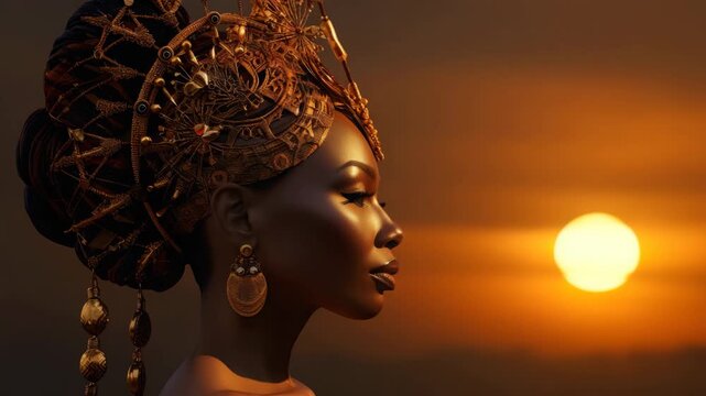 African Heritage and Beauty in Golden Hour Light