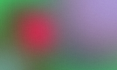 Fototapeta premium Abstract Retro Grainy Gradient Background with Red Light Glow and Green Purple Noise Texture